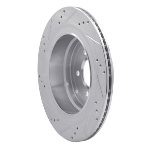 Land Rover Range Rover Brake Rotor (1) - Rear Right - R1 Concepts - Drilled & Slotted - Silver - `06-`12
